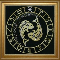 Картина Рыбы Золото с кристаллами Swarovski (1717)