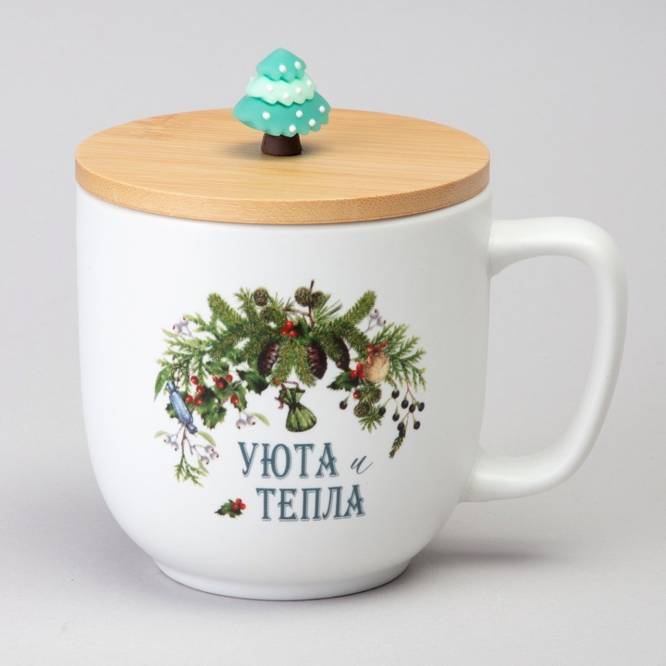 Кружка lefard winter story 390мл с бамбуковой крышкой мал.уп.=6шт (756-468)