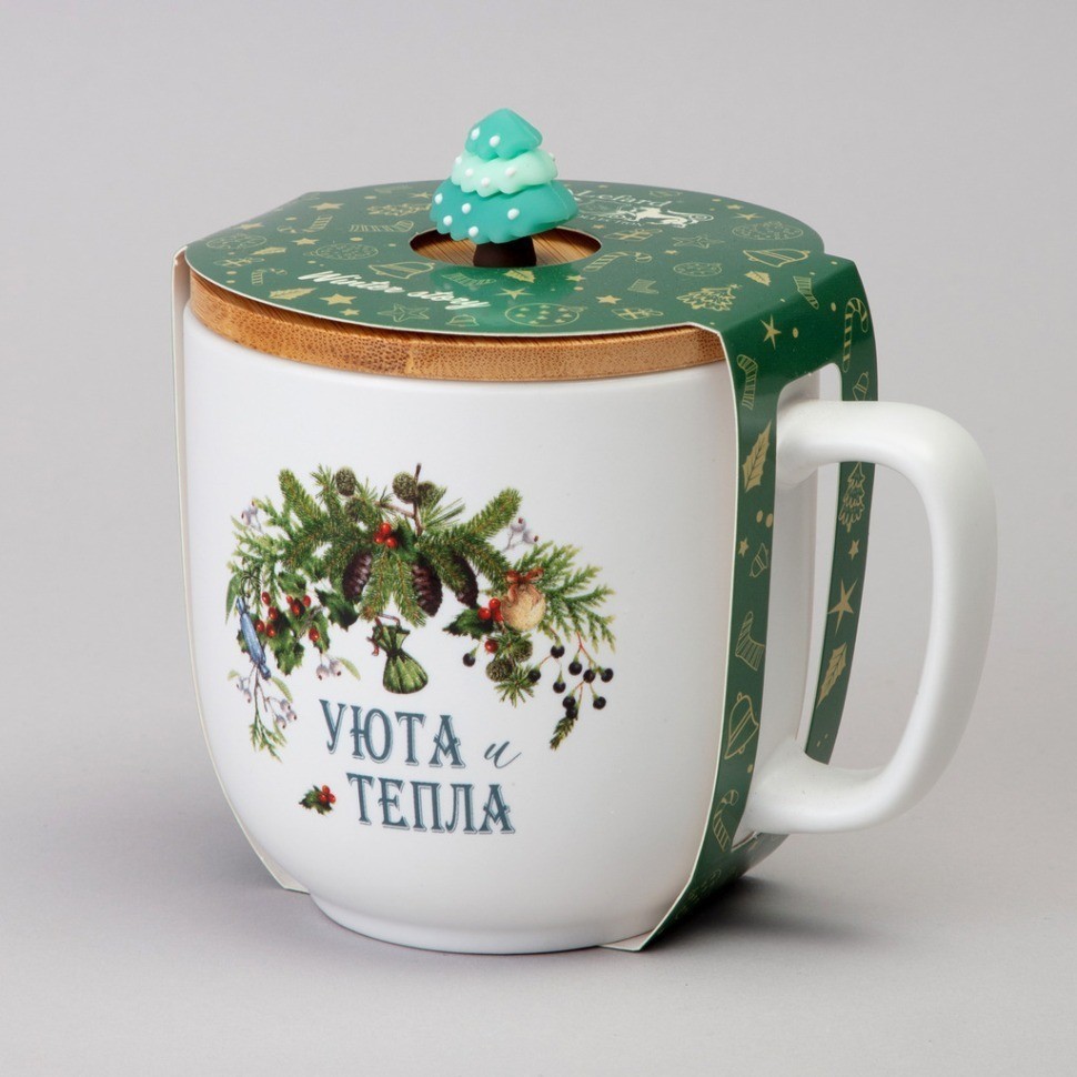 Кружка lefard winter story 390мл с бамбуковой крышкой мал.уп.=6шт (756-468)