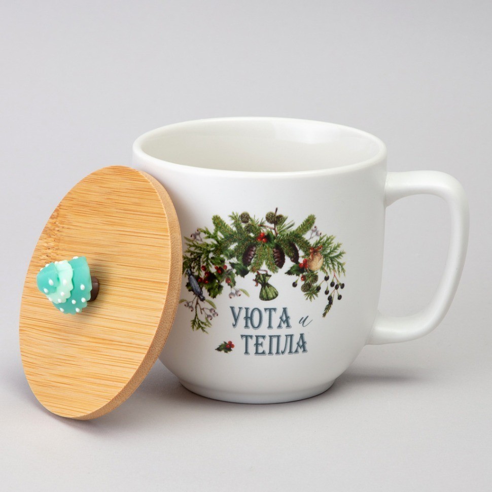 Кружка lefard winter story 390мл с бамбуковой крышкой мал.уп.=6шт (756-468)
