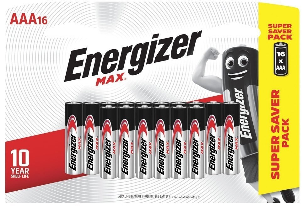 Батарейки алкалиновые Energizer Max LR03 (AAA) 16 шт E301433301 (455107) (65487)