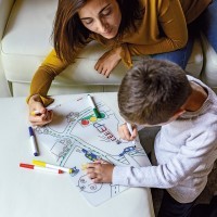 Набор из коврика-раскраски и 4 маркеров bimbi (67144)