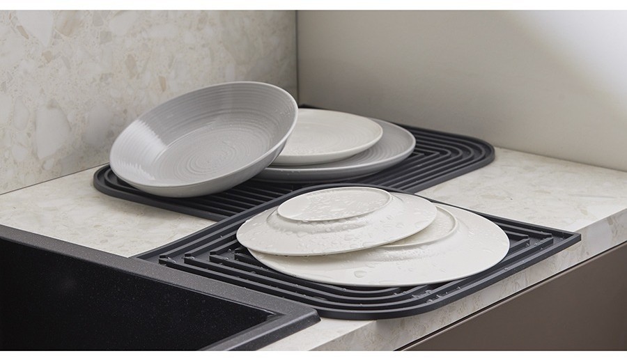 Коврик для сушки посуды dry flex, 34,5х31,5 см, графит (77269)