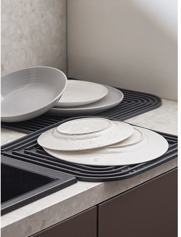 Коврик для сушки посуды dry flex, 34,5х31,5 см, графит (77269)