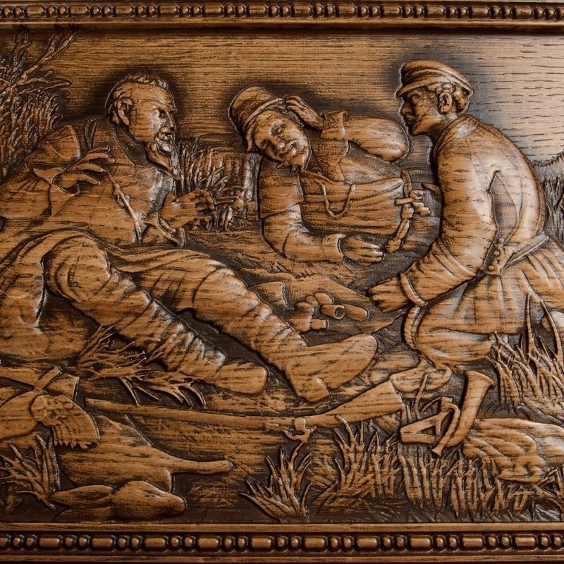 Нарды Ивановские "Охотники на Привале" бук, патина (28152)