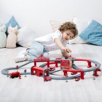 Железная дорога игрушка &quot;Служба спасения, 92 предмета&quot;, на батарейках со звуком (G201-003)