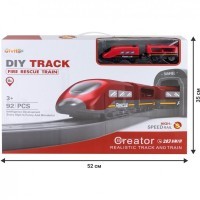 Железная дорога игрушка &quot;Служба спасения, 92 предмета&quot;, на батарейках со звуком (G201-003)