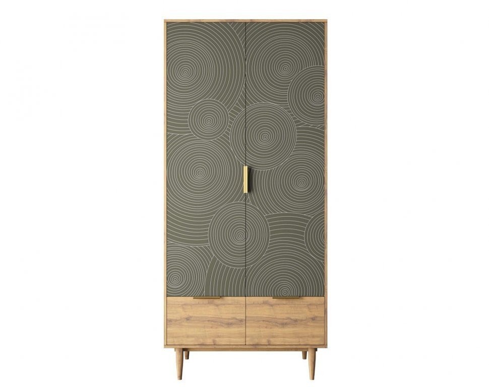 Шкаф двухстворчатый  с ящиками Line R26/browngrey-ET