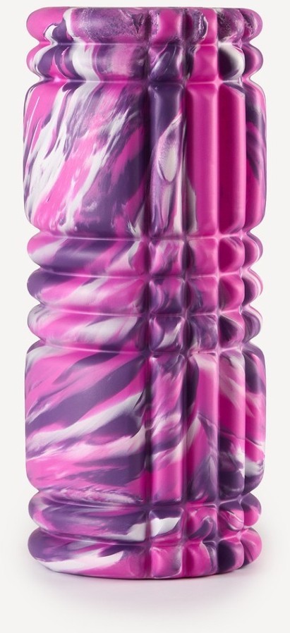 Ролик массажный FA-508, EVA/PP, низкая жесткость, 33x14 cм, розовый камуфляж/черный (2103728)