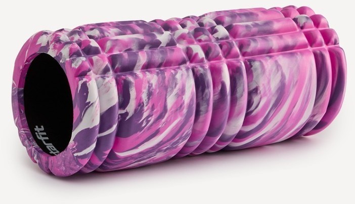 Ролик массажный FA-508, EVA/PP, низкая жесткость, 33x14 cм, розовый камуфляж/черный (2103728)