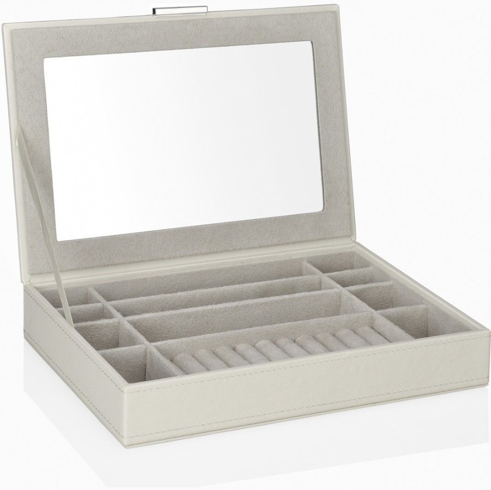 Andrea House Шкатулка для ювелирных изделий с зеркалом White AX67016