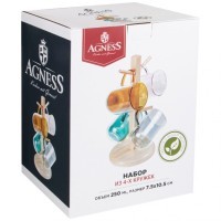 Набор из 4-х кружек &quot;double-wall&quot; 250 мл. диа=7,5 см. в=10,5 см. на подставке Agness (249-200)