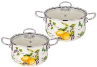 Набор кастрюль agness эмалированных серия &quot;секретные ингредиенты, 4пр. 2,0л и 2,8л, 18х11см, 20х12см (934-712)