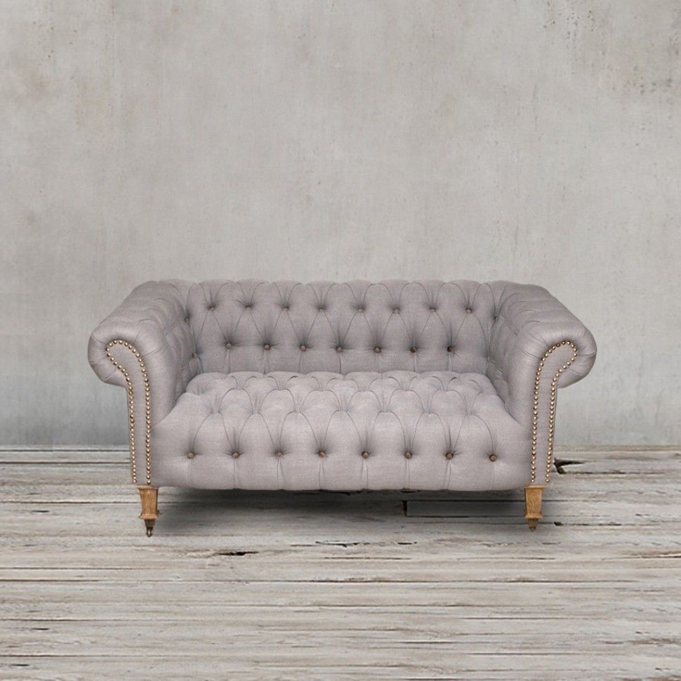 Диван Черчиль NSSF-5084E-M1-157, каркас дуб, обивка лен, WDS3104-205, ROOMERS FURNITURE