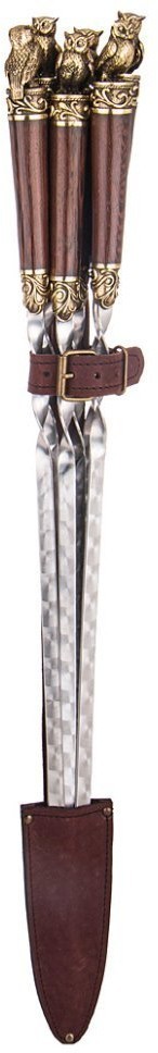 Набор из 6-ти шампуров с лямкой "сова" 56 см Lefard (385-550)