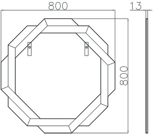 Зеркало рама 8 граней 80*80*2см (TT-00012683)