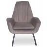 Кресло Бардокс LC-2477HQ/HY-20, каркас металл, обивка бархат, HY-20 Dolcina Grey, ROOMERS FURNITURE