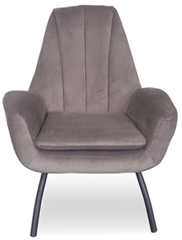 Кресло Бардокс LC-2477HQ/HY-20, каркас металл, обивка бархат, HY-20 Dolcina Grey, ROOMERS FURNITURE