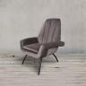 Кресло Бардокс LC-2477HQ/HY-20, каркас металл, обивка бархат, HY-20 Dolcina Grey, ROOMERS FURNITURE