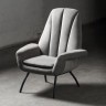 Кресло Бардокс LC-2477HQ/HY-20, каркас металл, обивка бархат, HY-20 Dolcina Grey, ROOMERS FURNITURE
