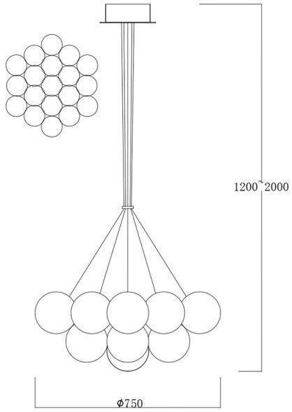 Светильник подвесной "Globo" d.70см, металл цвет золото (TT-00013008)