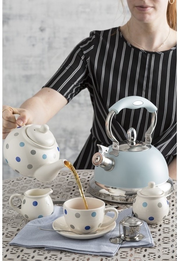 Чайник со свистком living голубой (64557)