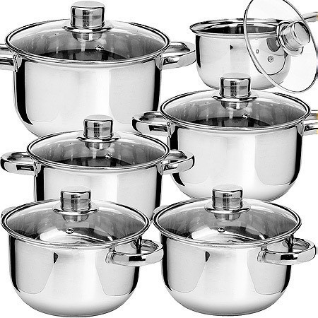 Набор кастрюль из нержавеющей стали с крышками MAYER BOCH (25751)