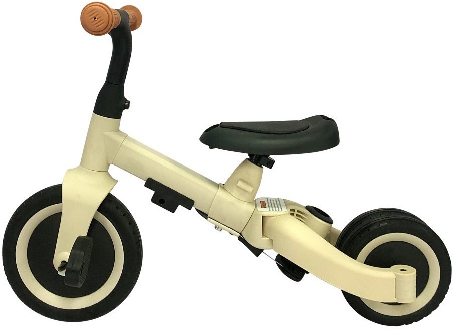 Детский беговел-велосипед 8в1 с крышей и ручкой, бежевый (TR010-BEIGE)