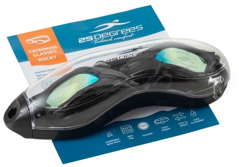 Очки для плавания 25DEGREES Rocky Black Mirror (2109227)