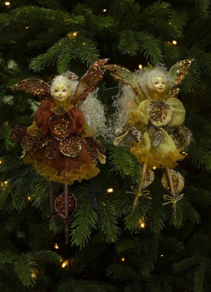 Подвеска фея 31х2х5 см оранжевая/золото (83946)