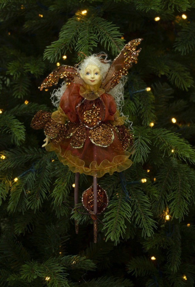 Подвеска фея 31х2х5 см оранжевая/золото (83946)