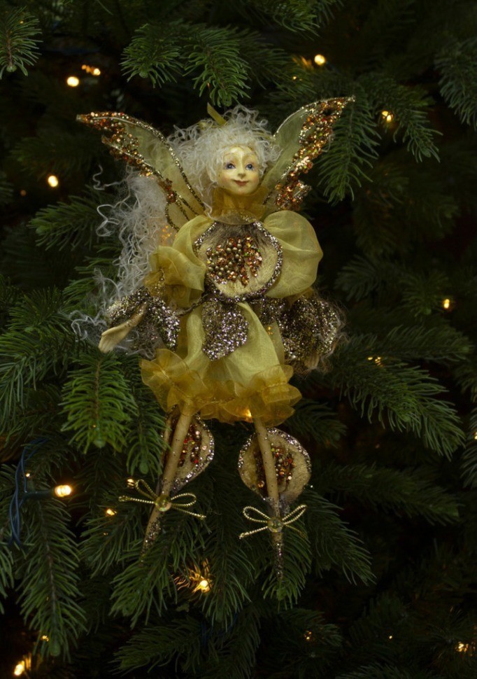 Подвеска фея 31х2х5 см оранжевая/золото (83946)