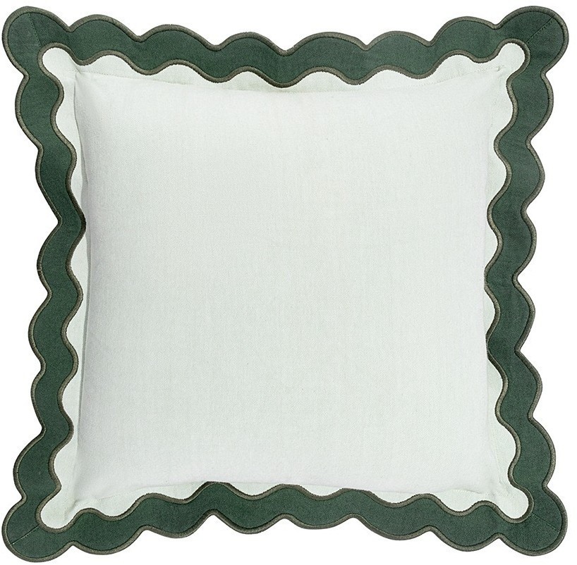 Чехол на подушку с контрастным кантом зеленого цвета из коллекции trendy ruffles, 40х40 см (78895)
