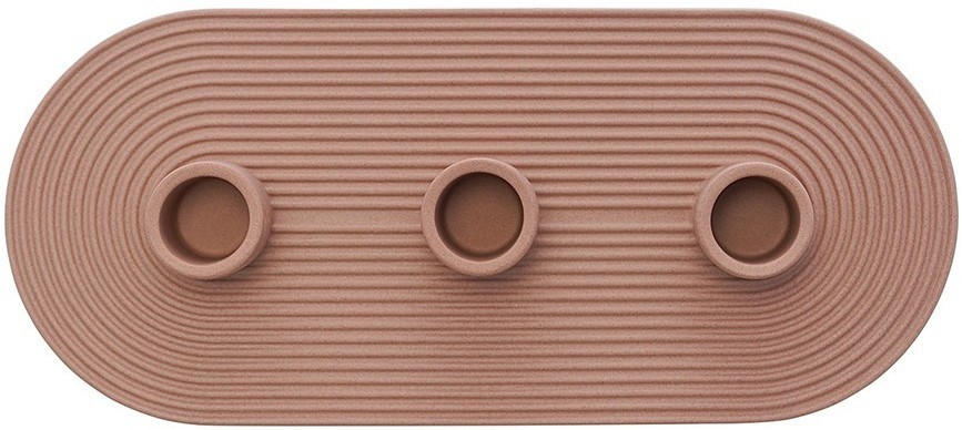 Подсвечник для 3 свечей из каменной керамики темно-розового цвета из коллекции essential (76076)