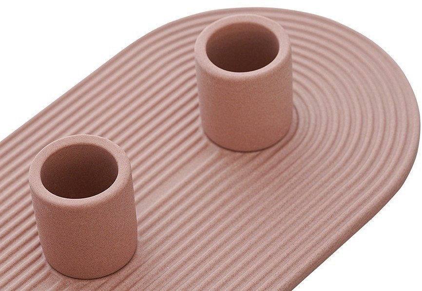 Подсвечник для 3 свечей из каменной керамики темно-розового цвета из коллекции essential (76076)