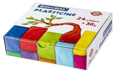 Пластилин классический Brauberg Premium 24 цвета 720 г 105869 (86847)