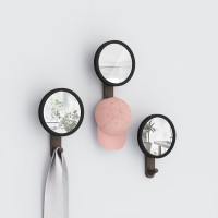 Зеркало-вешалка hub, 15х23х6 см, черное/орех (67648)