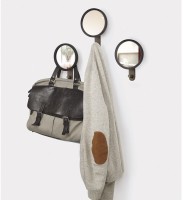 Зеркало-вешалка hub, 15х23х6 см, черное/орех (67648)