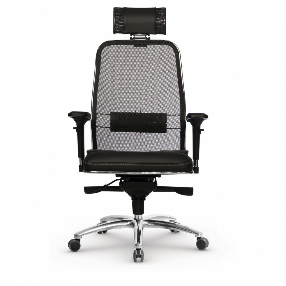 Кресло офисное Мetta "Samurai" SL-3.04 с подг. ткань-сетка/рециклированная кожа черное 531536 (90045)