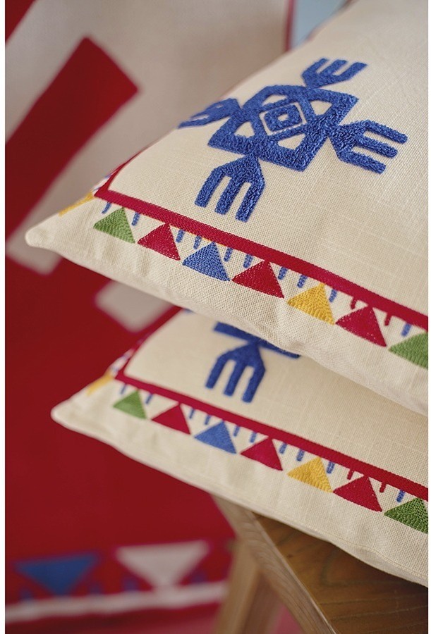 Подушка декоративная по мотивам чувашских орнаментов из коллекции cultural heritage, 45х45 см (77718)