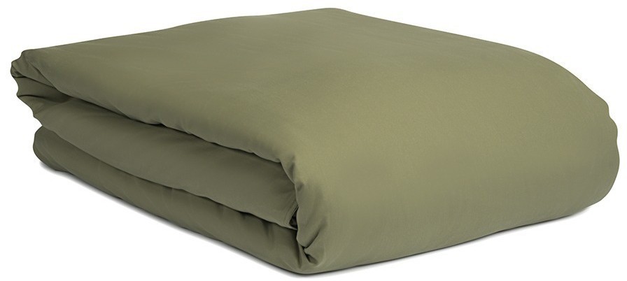 Комплект постельного белья из сатина цвета шалфея с брашинг-эффектом из коллекции essential, 150х200 см (76085)