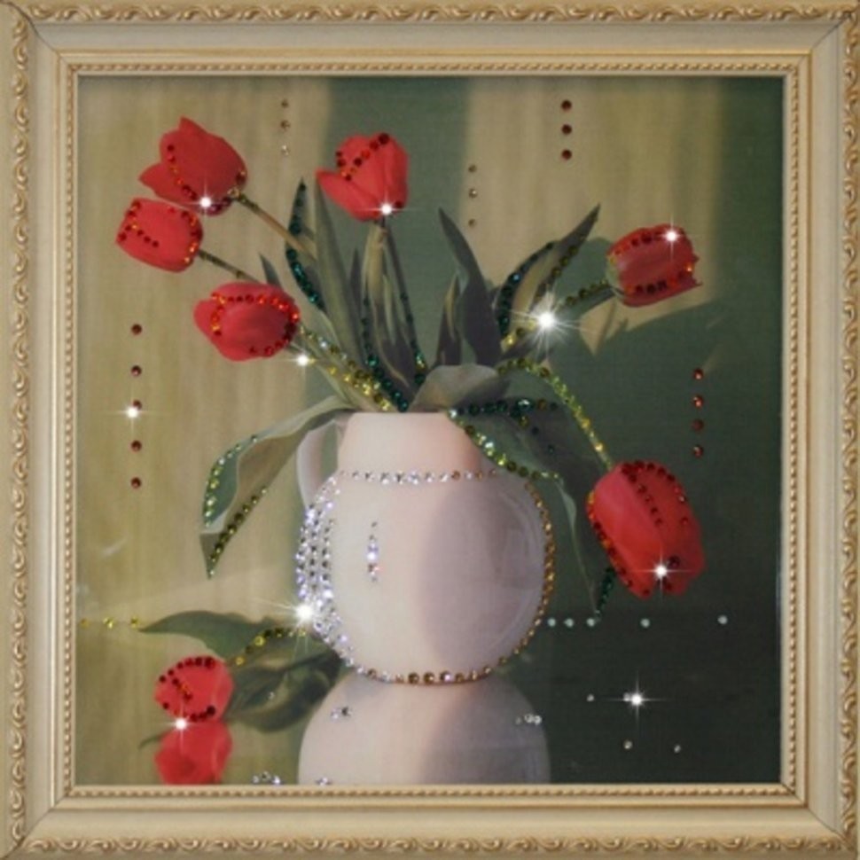 Картина Тюльпаны с кристаллами Swarovski (1298)
