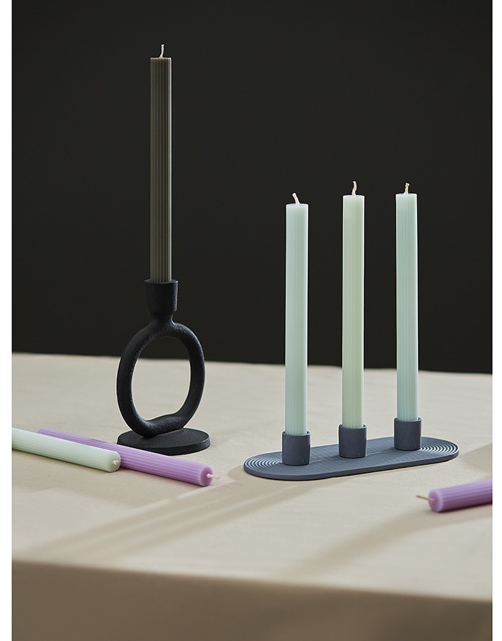 Набор из двух свечей цвета шалфея из коллекции edge, 24,5 см (77670)