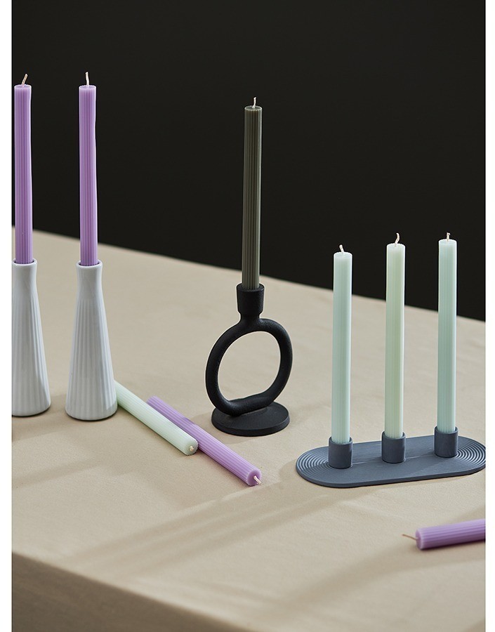 Набор из двух свечей цвета шалфея из коллекции edge, 24,5 см (77670)