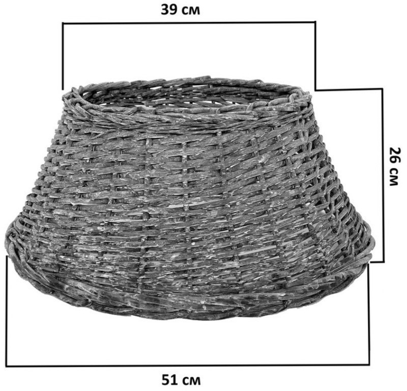 Корзина для елки плетеная серая 26*58 см (87518)