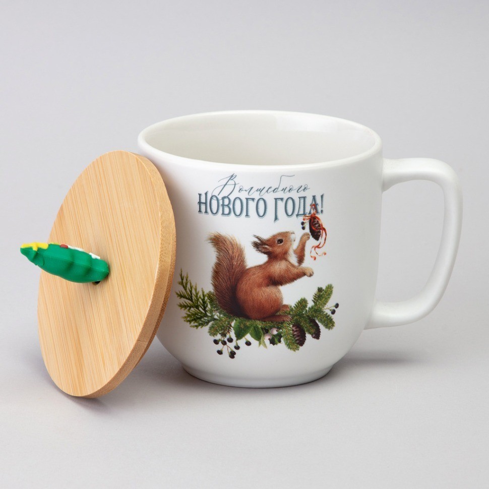 Кружка lefard winter story 390мл с бамбуковой крышкой мал.уп.=6шт (756-467)