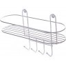Полка в ванную 4 крючка овальная (34,5*12,5*21см) (АЛТ12К)