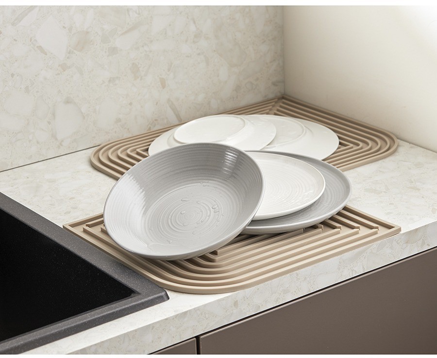 Коврик для сушки посуды dry flex, 34,5х31,5 см, бежевый (77268)