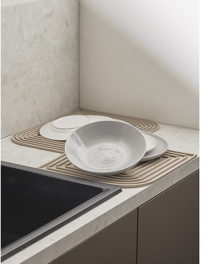 Коврик для сушки посуды dry flex, 34,5х31,5 см, бежевый (77268)