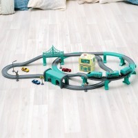 Железная дорога игрушка &quot;Мой город, 92 предмета&quot;, на батарейках со звуком (G201-004)